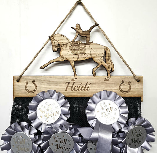 Equestrian Vaulting Rosette Holder – Personalised Horse & Pony Medal Display