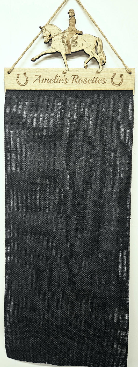 Dressage Horse Rosette Holder – Personalised Hanging Medal & Rosette Display