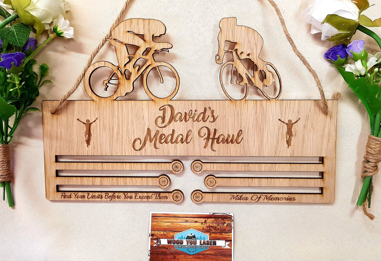 Cycling Medal Holder - 6mm Oak Veneer MDF