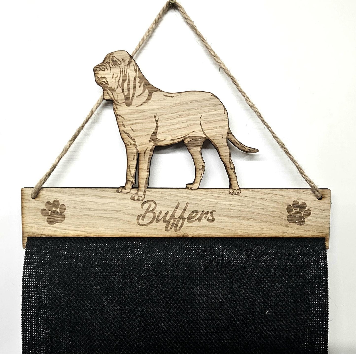 Bloodhound Dog Rosette Holder – Personalised Hanging Medal & Rosette Display