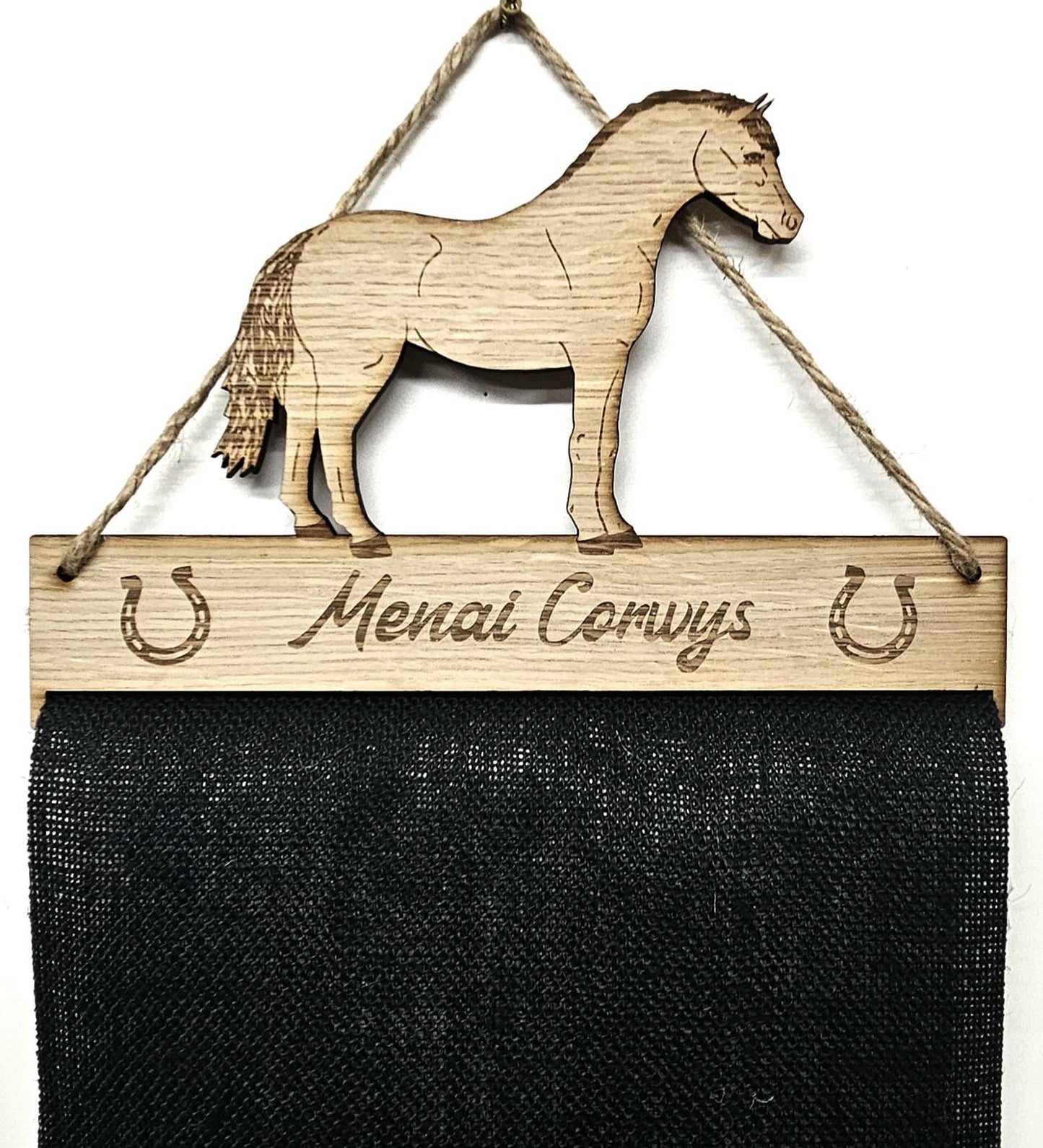 Rosette Holder Welsh Section B - Personalised 6mm Oak Veneer Horse Pony Rosette Hanging Gift