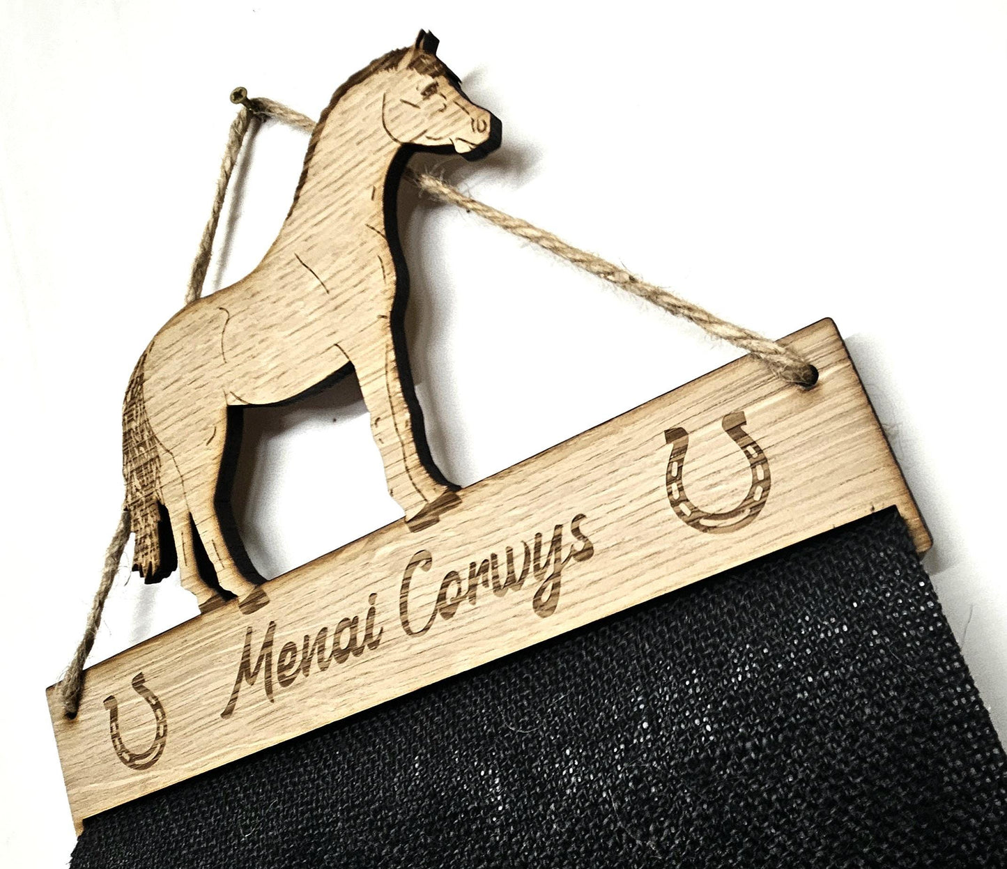 Rosette Holder Welsh Section B - Personalised 6mm Oak Veneer Horse Pony Rosette Hanging Gift