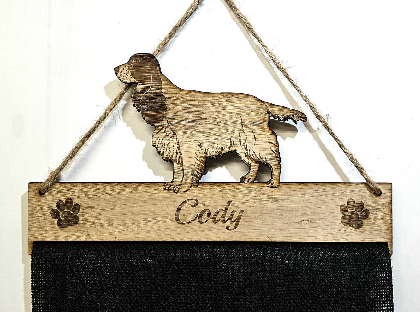 Rosette Holder Cocker Spaniel: Personalised 6mm Oak Veneer Dog Gift