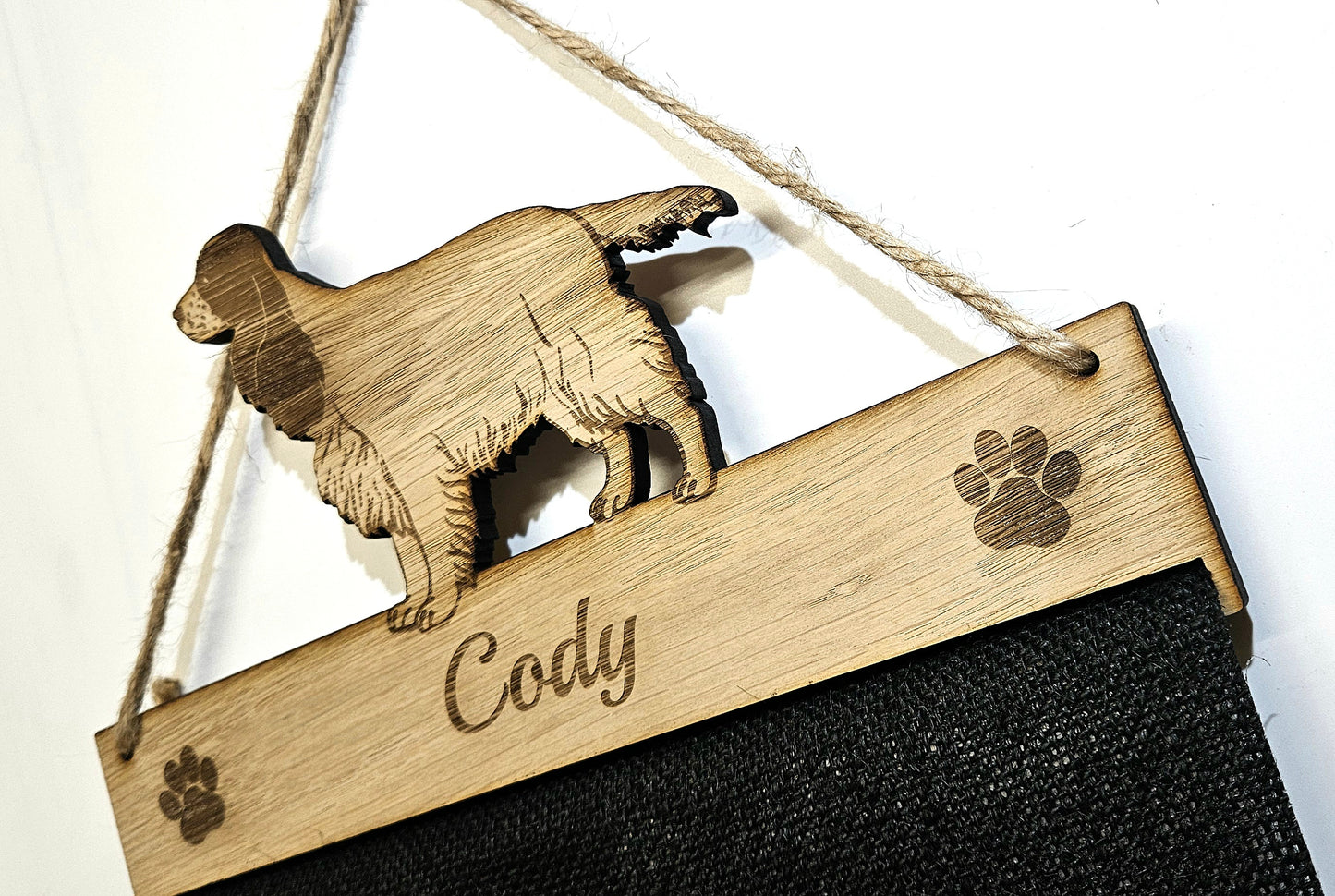 Rosette Holder Cocker Spaniel: Personalised 6mm Oak Veneer Dog Gift