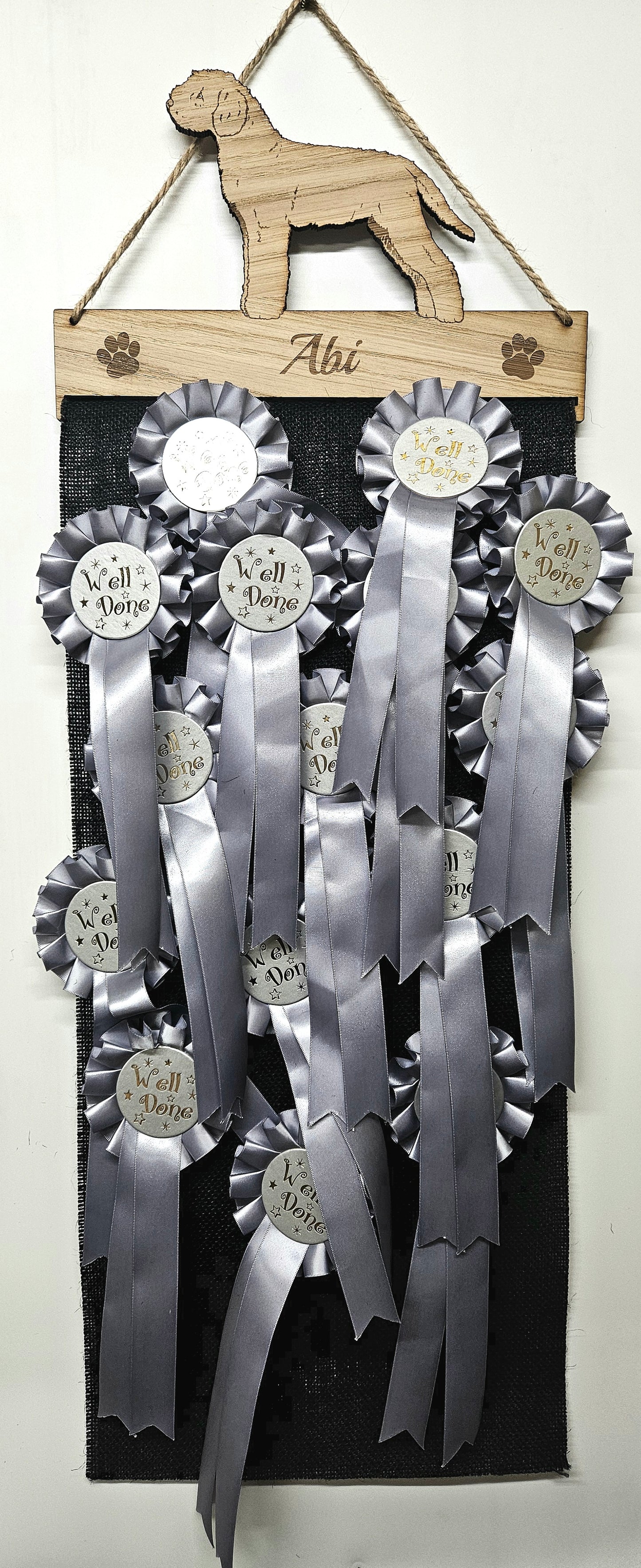 Lagotto Romagnolo Rosette Holder – Personalised Hanging Medal & Rosette Display