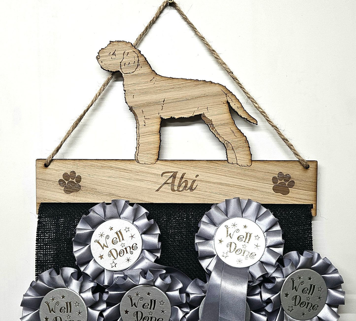 Lagotto Romagnolo Rosette Holder – Personalised Hanging Medal & Rosette Display