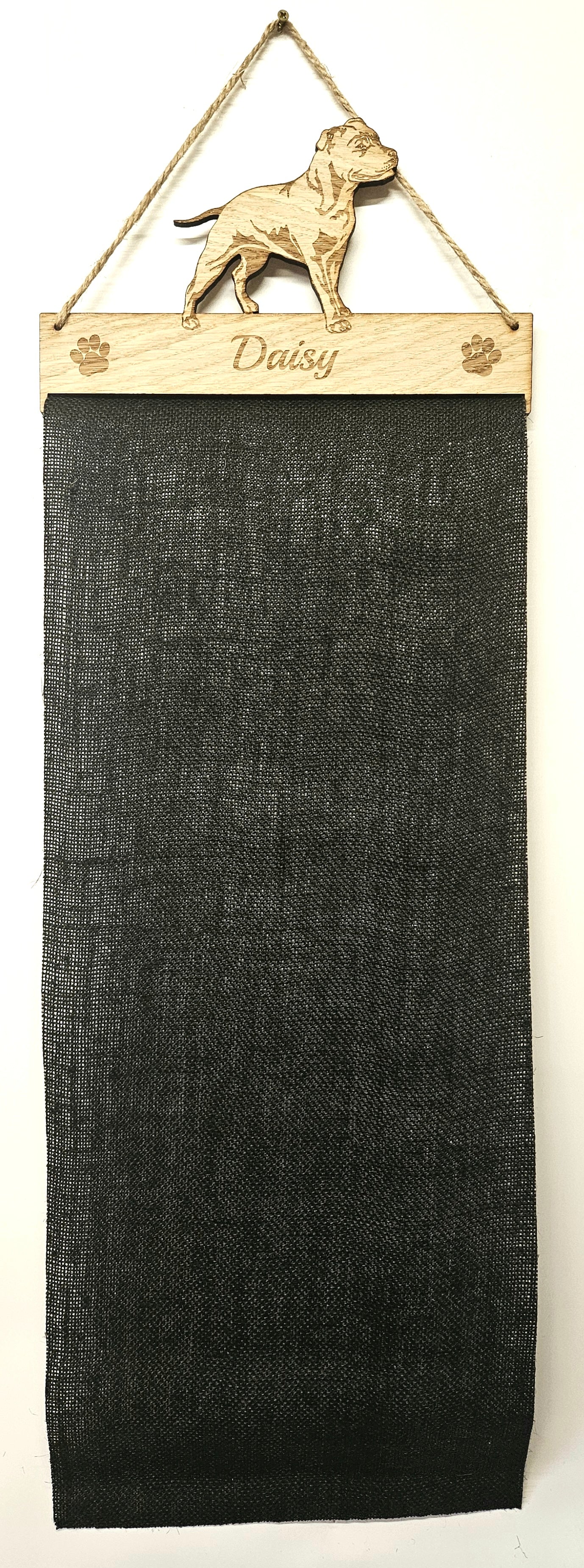 Rosette Holder Staffordshire Bull Terrier: Personalised 6mm Oak Veneer Dog Gift