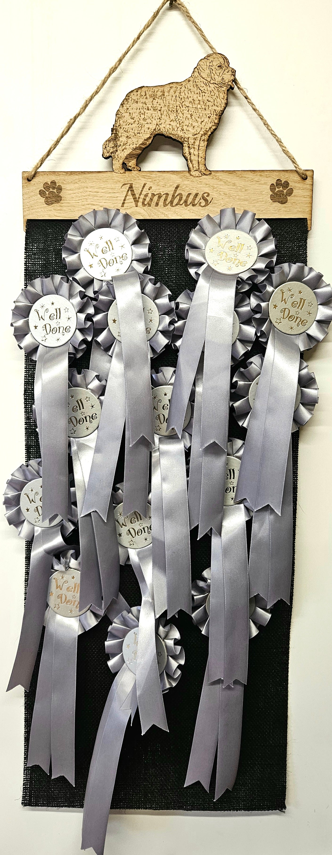 Newfoundland Dog Rosette Holder – Personalised Rosette Display