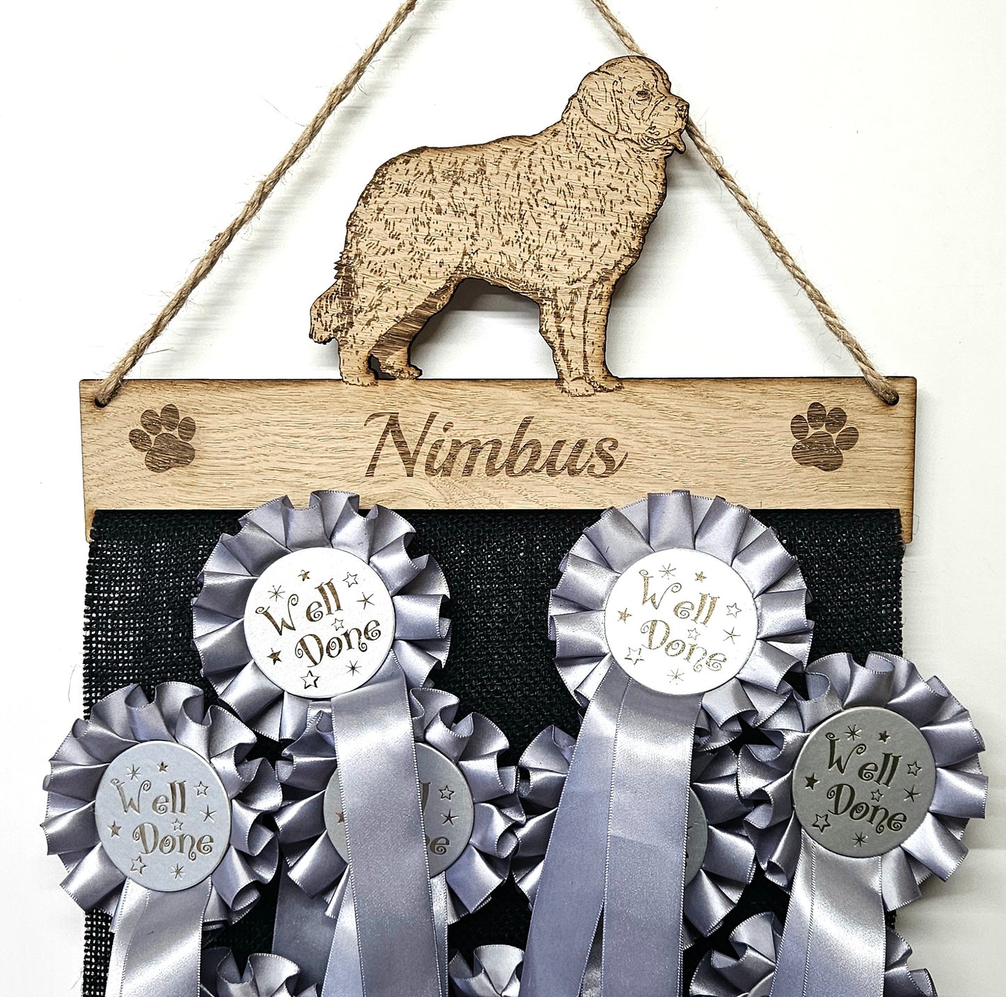 Newfoundland Dog Rosette Holder – Personalised Rosette Display
