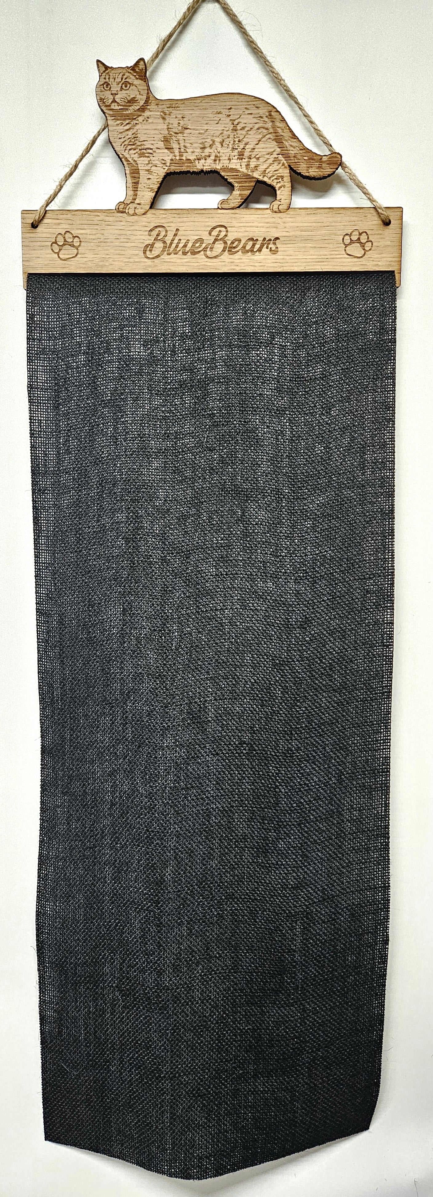 Rosette Holder British Shorthaired Cat - Personalised 6mm Oak Veneer Cat Rosette Hanging Gift