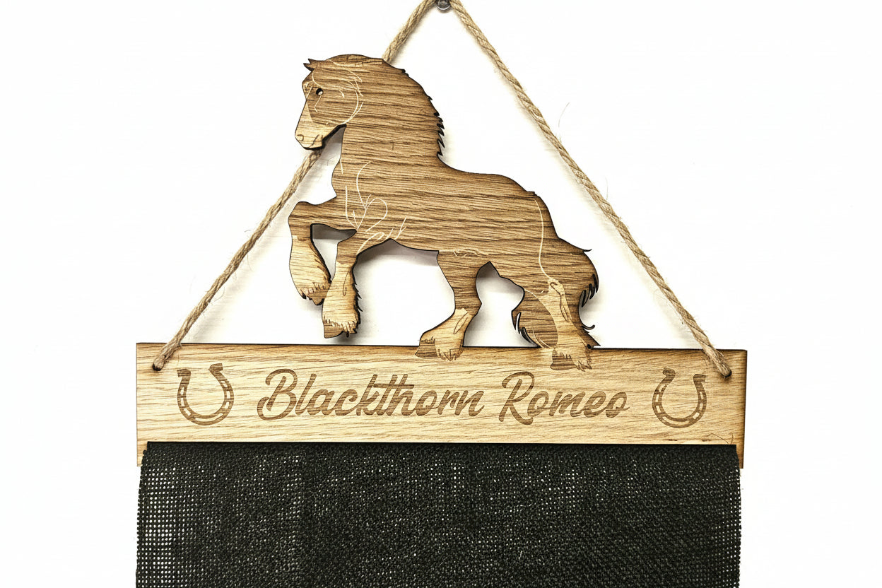 Gypsy Cob Rosette Holder – Personalised Hanging Medal & Rosette Display