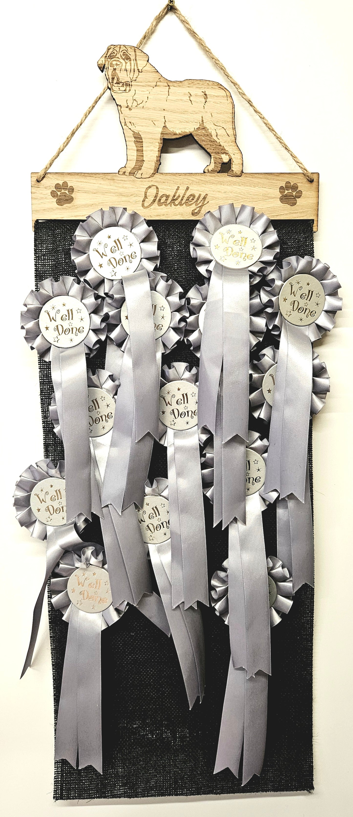 Saint Bernard Rosette Holder – Personalised Hanging Medal & Rosette Display