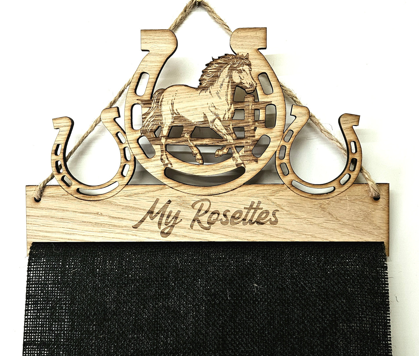 Welsh Pony in Shoe Rosette Holder – Personalised Hanging Medal & Rosette Display