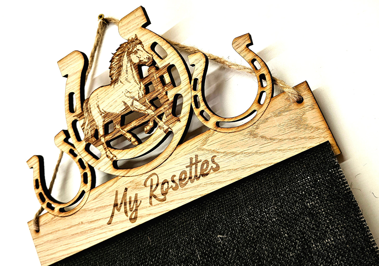 Welsh Pony in Shoe Rosette Holder – Personalised Hanging Medal & Rosette Display