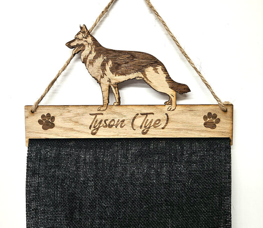 German Shepherd Rosette Holder – Personalised Hanging Medal & Rosette Display