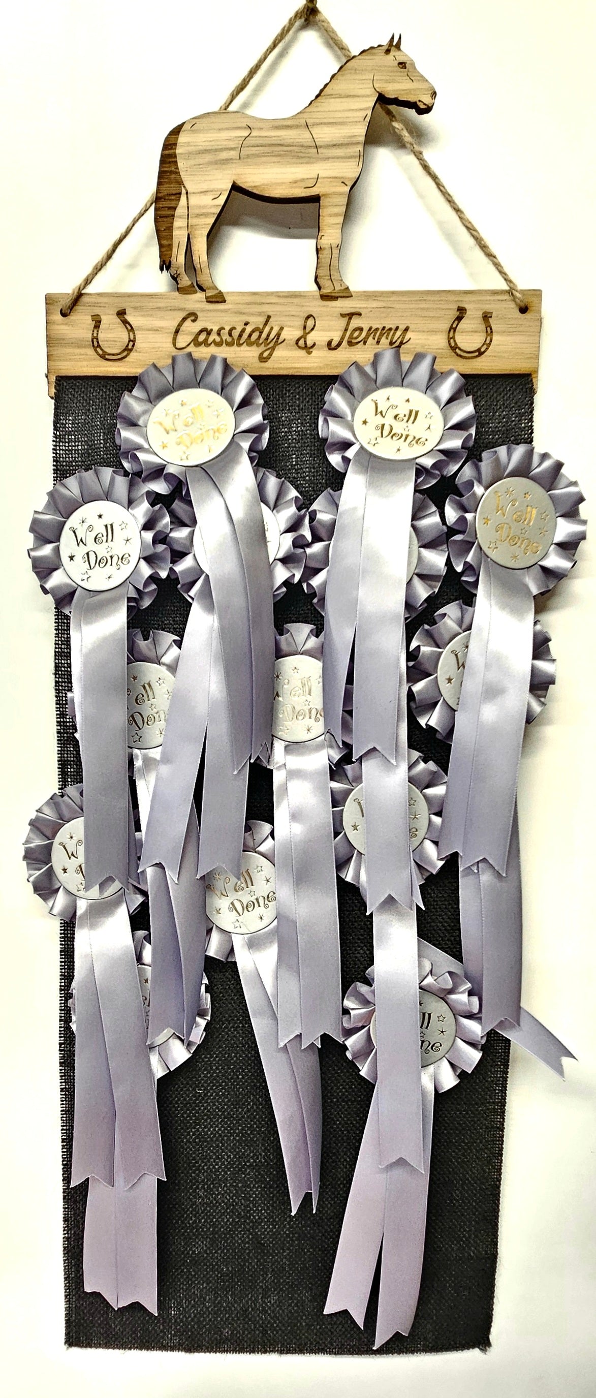 Welsh Section C Horse Rosette Holder – Personalised Rosette Display