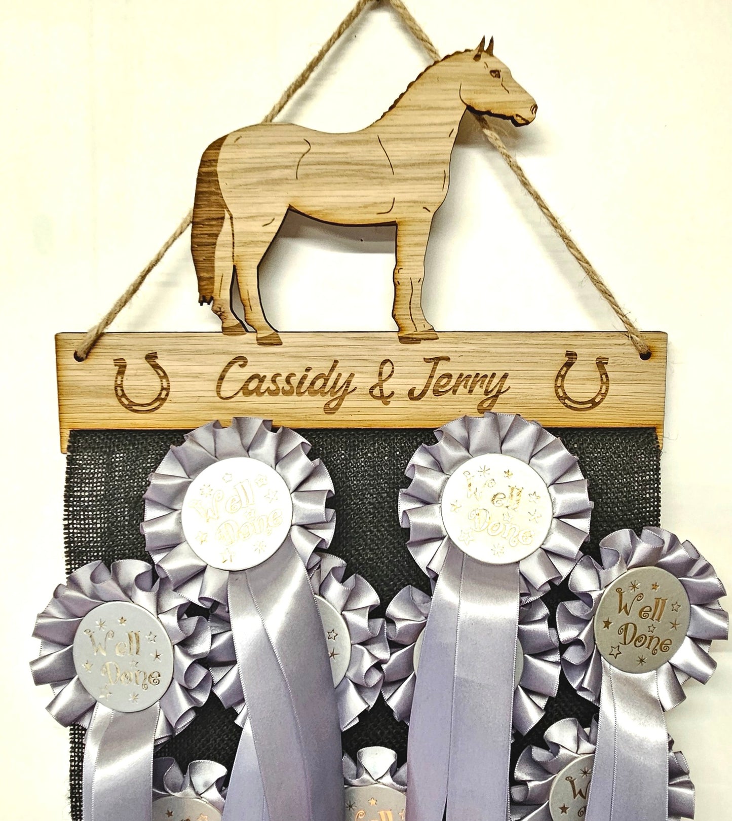 Welsh Section C Horse Rosette Holder – Personalised Rosette Display