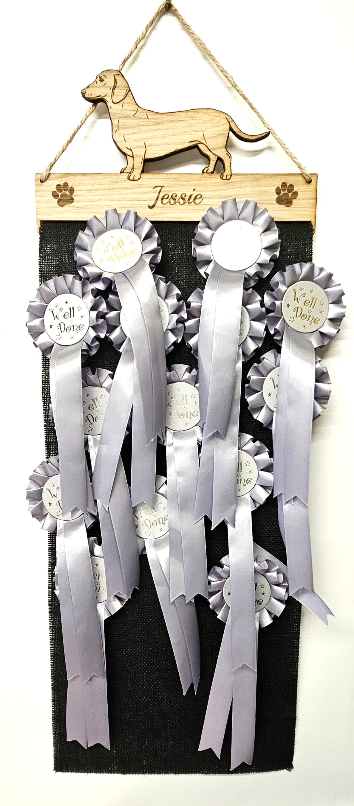 Dachshund Rosette Holder – Short-haired Personalised Dog & Puppy Display