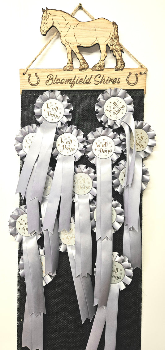 Shire Horse Rosette Holder – Personalised Horse & Pony Medal Display