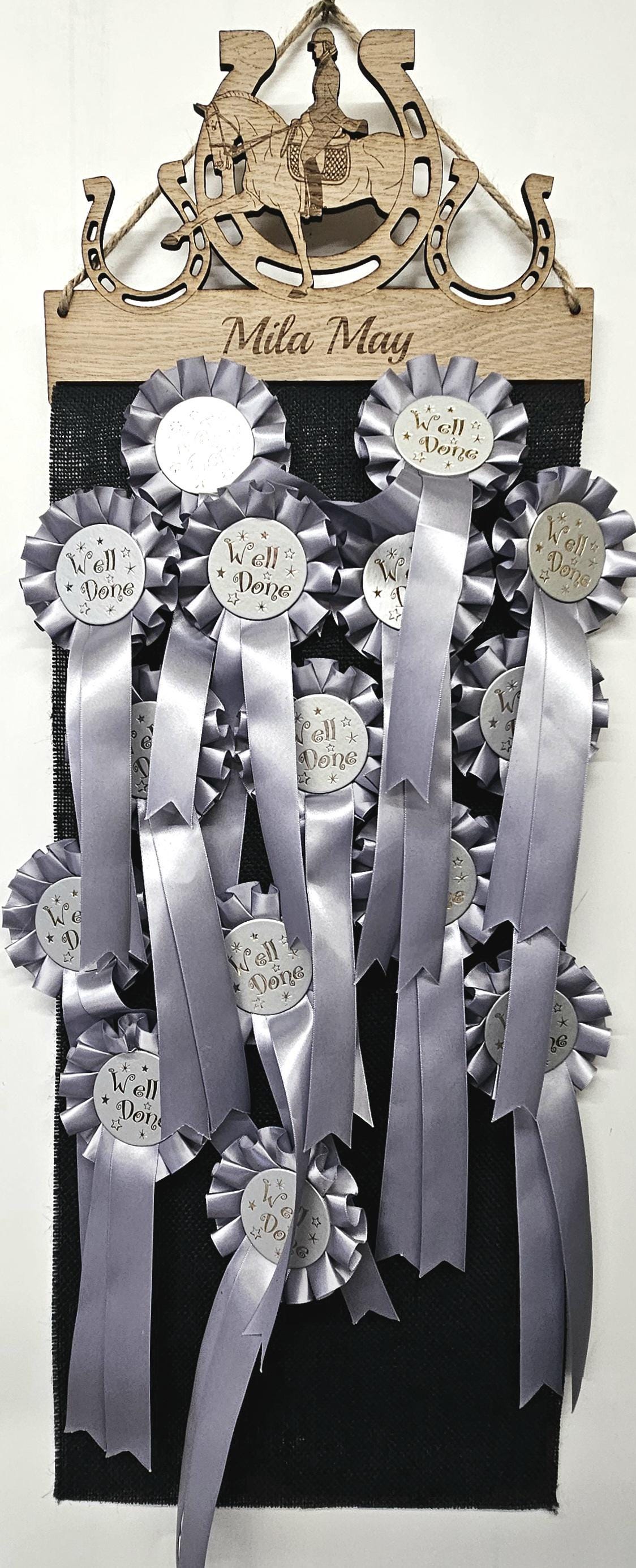 Dressage Shoe Rosette Holder – Personalised Horse & Pony Medal Display