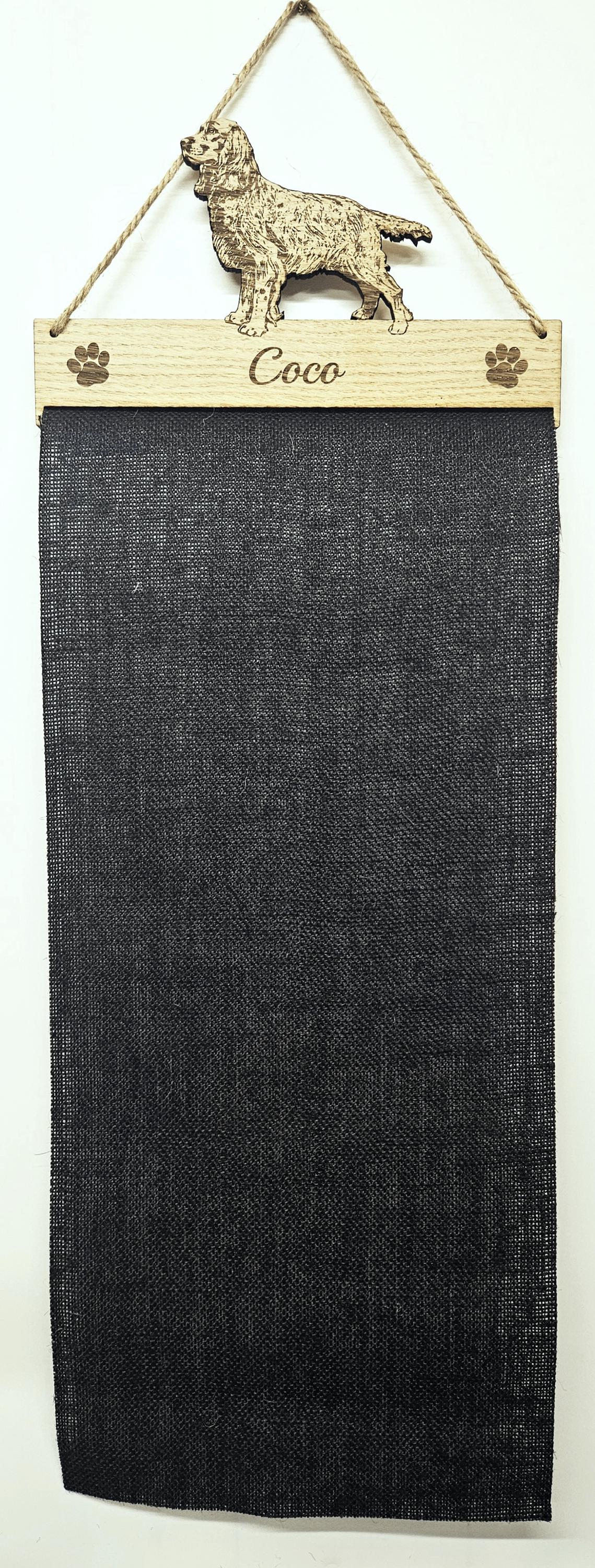 Rosette Holder - Working Cocker Spaniel - Personalised 6mm Oak Veneer Dog Show Award Hanger