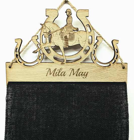 Dressage Shoe Rosette Holder – Personalised Horse & Pony Medal Display