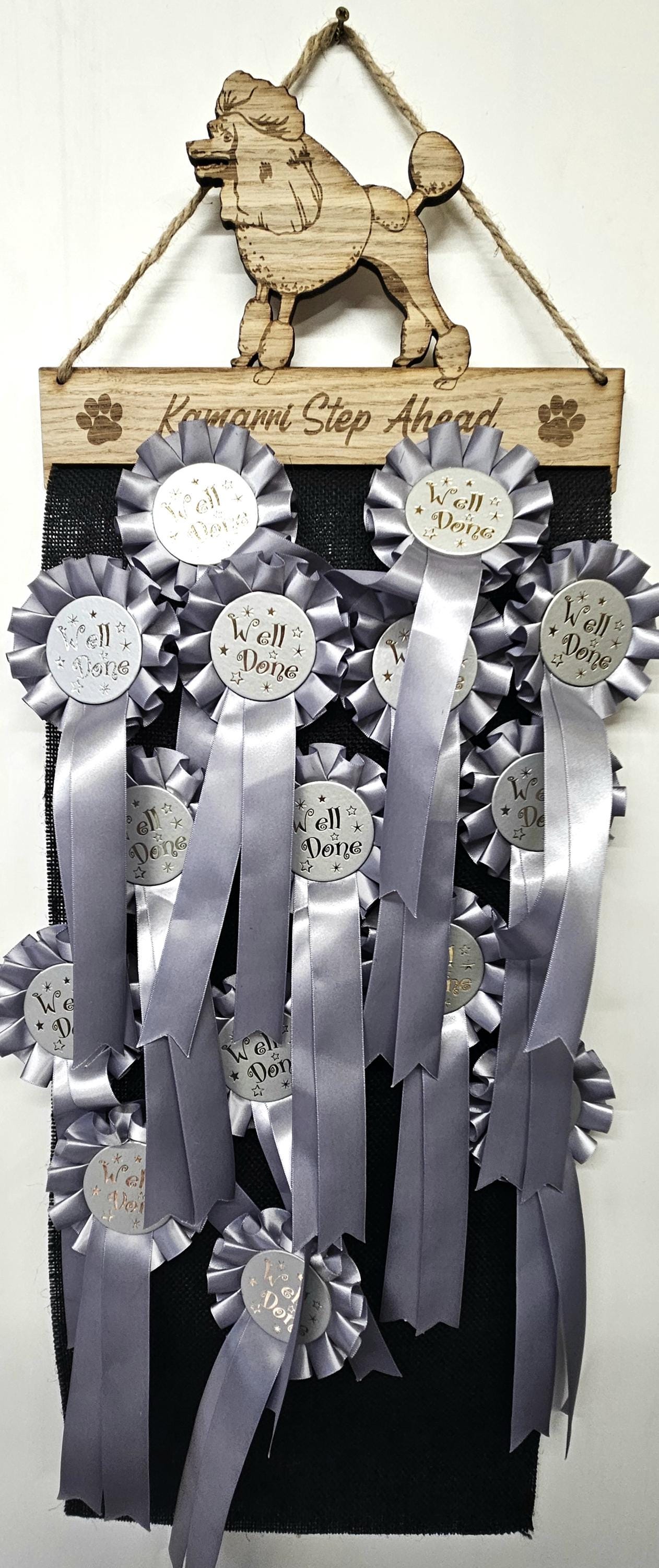 Rosette Holder Standard Poodle: 6mm Oak Veneer Dog Showing Award Hanger