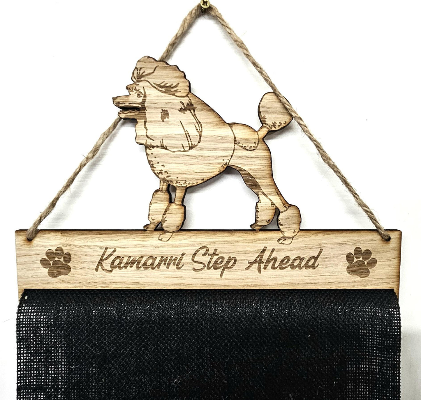 Rosette Holder Standard Poodle: 6mm Oak Veneer Dog Showing Award Hanger