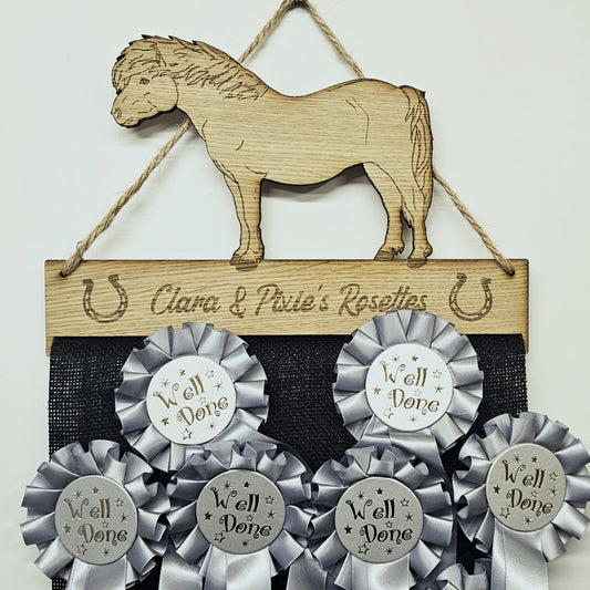 Shetland Pony Rosette Holder – Personalised Horse & Pony Medal Display