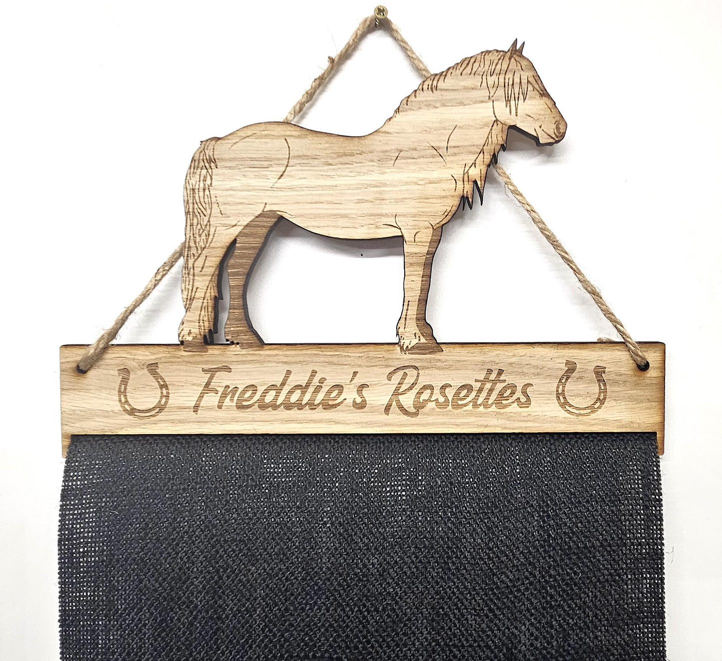 Rosette Holder Fell Pony - Personalised 6mm Oak Veneer MDF Horse Pony Hanging Gift