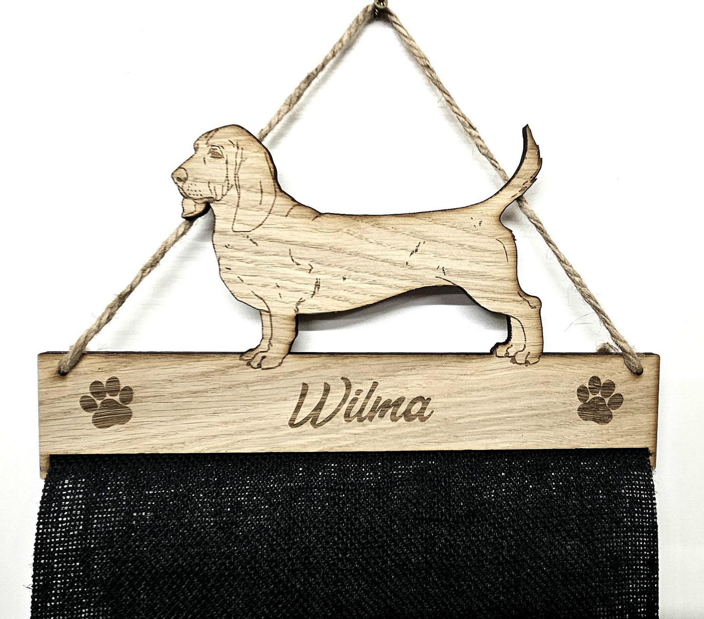 Basset Hound Rosette Holder – Personalised Hanging Medal & Rosette Display