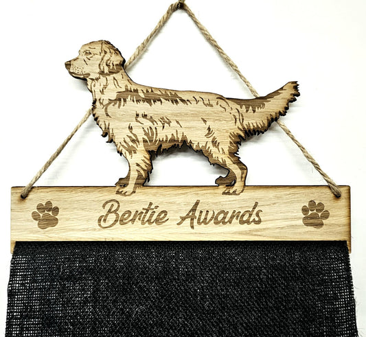 Golden Retriever Rosette Holder – Personalised Dog Show Hanging Awards Display