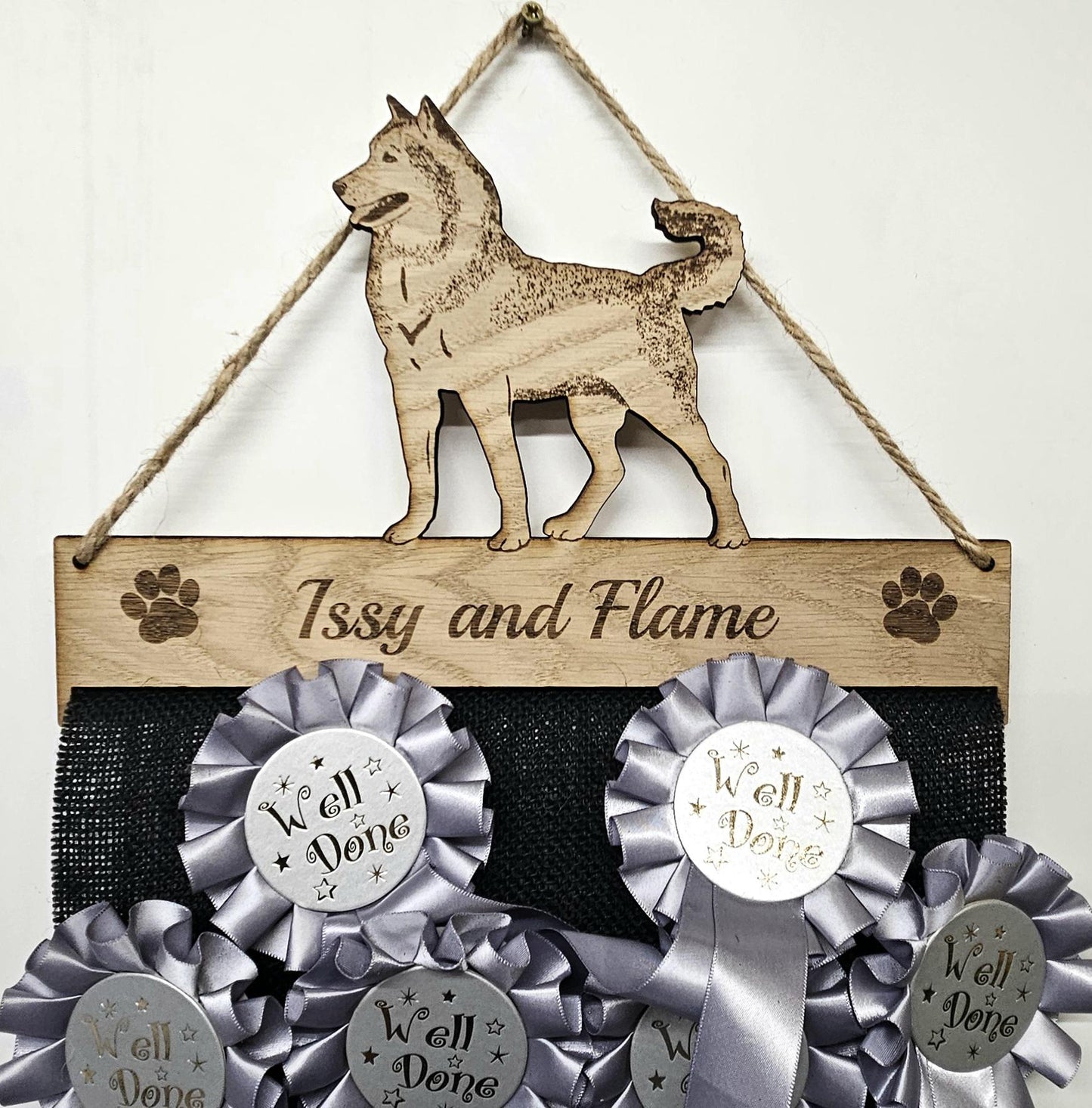 Siberian Husky Rosette Holder – Personalised Dog Show Hanging Awards Display