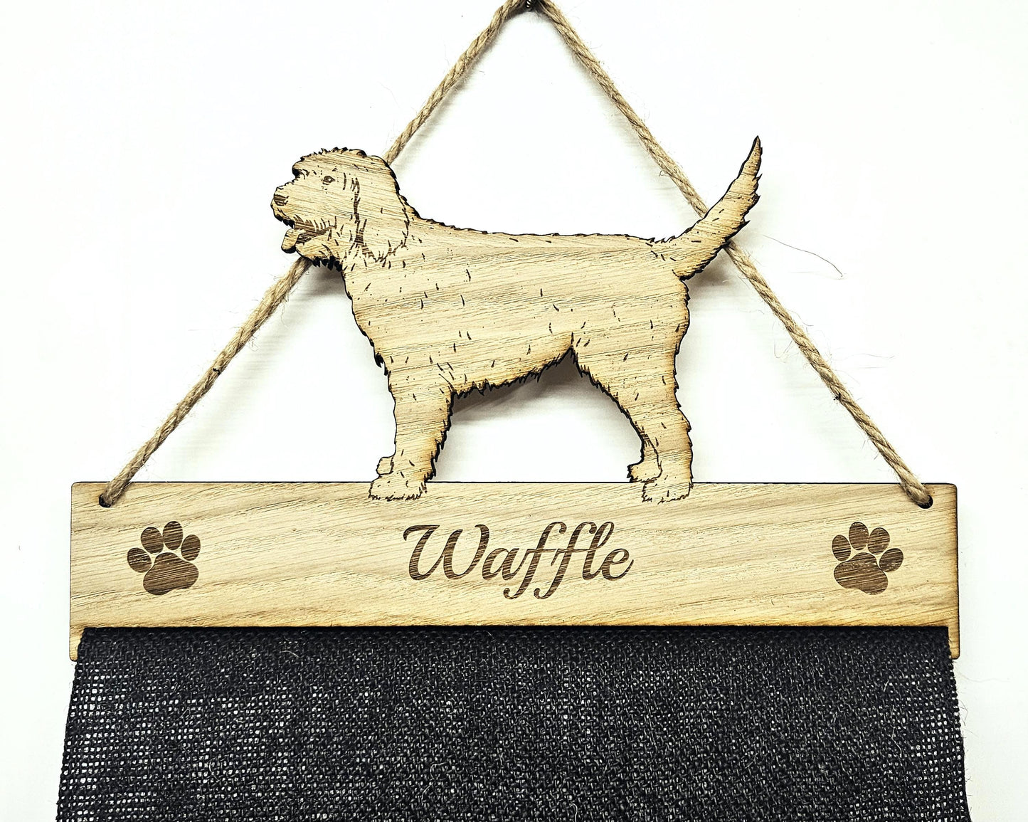 Rosette Holder Cockapoo - Personalised 6mm Oak Veneer Dog Puppy Rosettes Hanging Gift