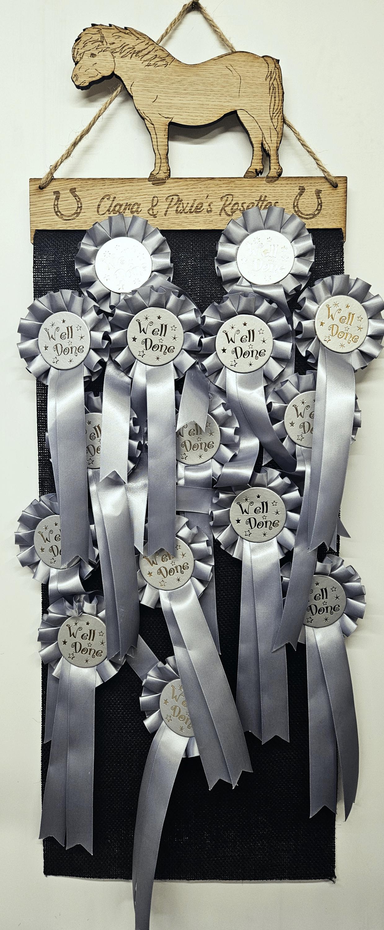 Shetland Pony Rosette Holder – Personalised Horse & Pony Medal Display