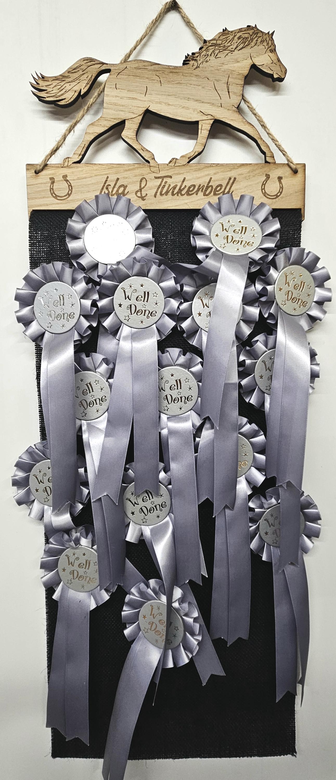 Rosette Holder Welsh Section D - Personalised 6mm Oak Veneer Horse Holder Hanger Gift