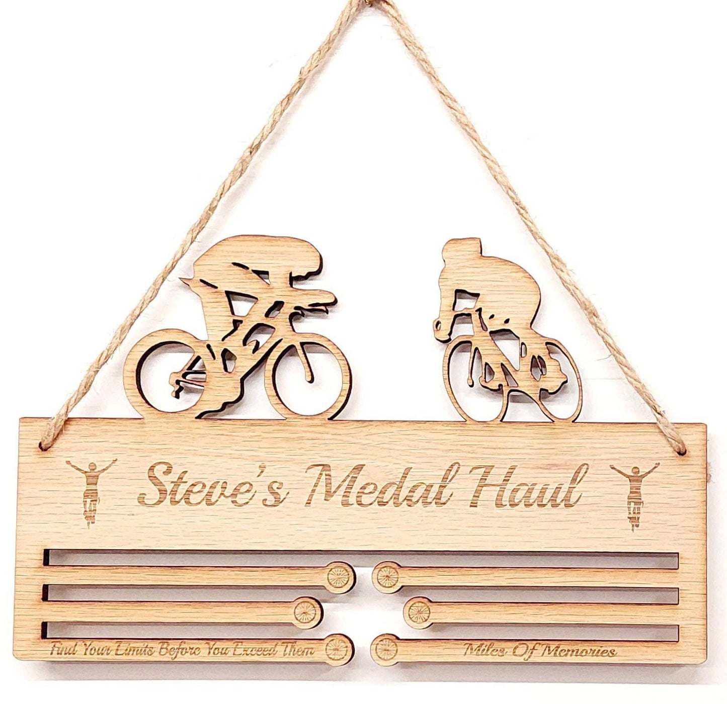 Cycling Medal Holder - 6mm Oak Veneer MDF