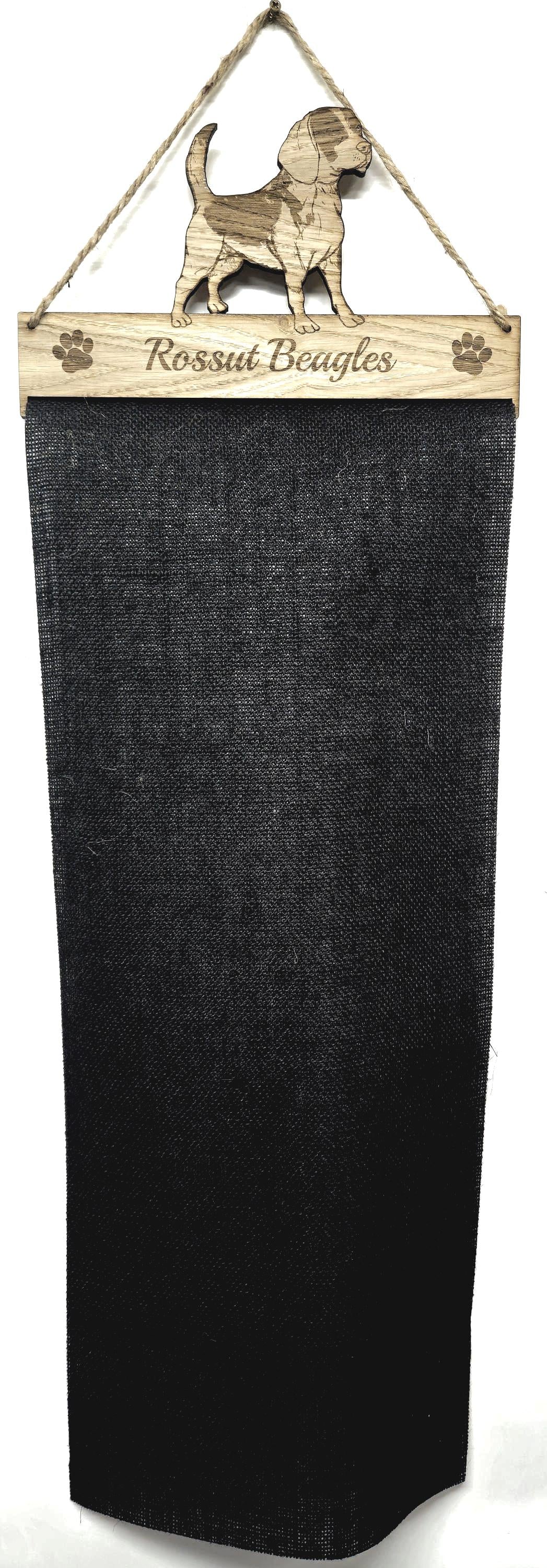 Beagle Dog Rosette Holder: Personalised 6mm Oak Veneer MDF Hanger