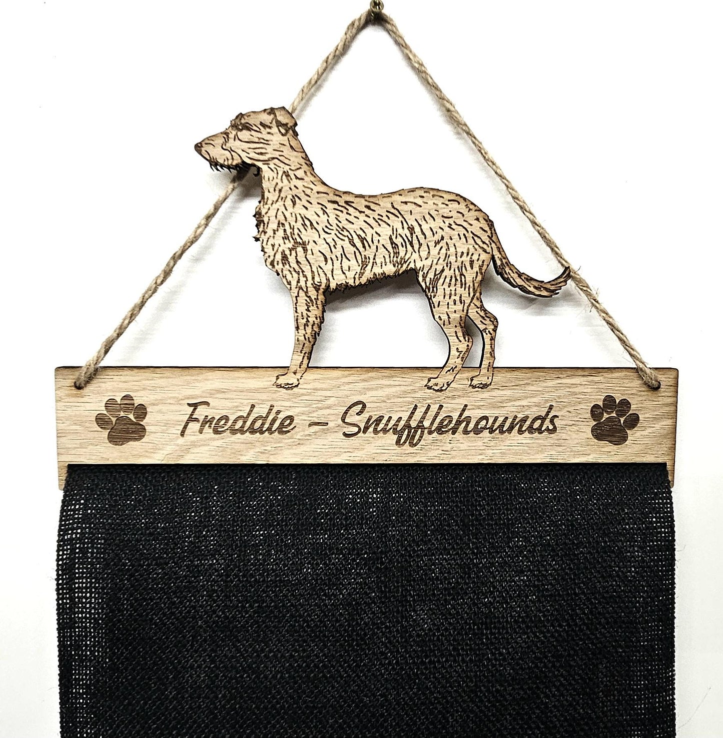 Rosette Holder Lurcher: Personalised 6mm Oak Veneer Dog Puppy Showing Gift