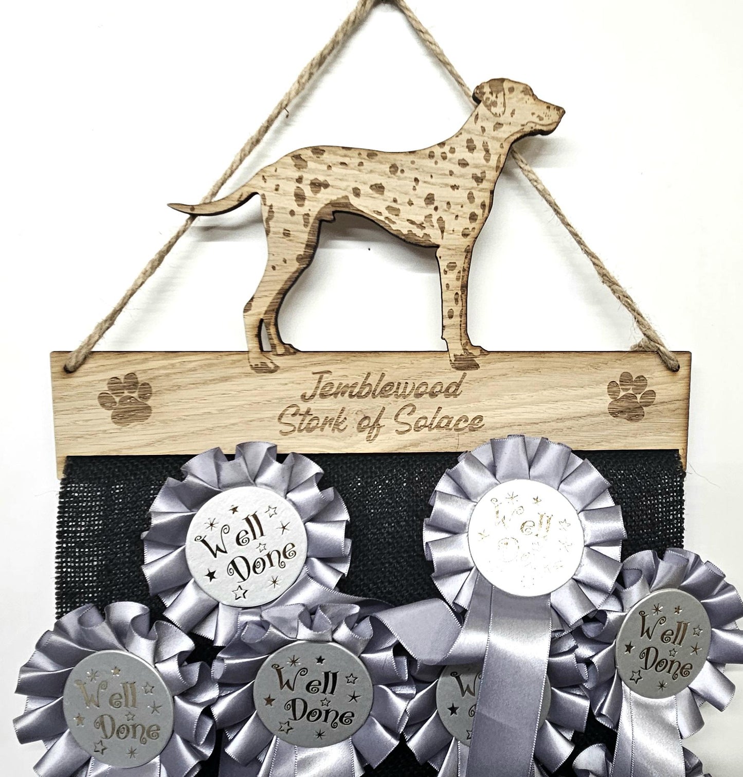 Dalmatian Dog Rosette Holder – Personalised Puppy Medal Display