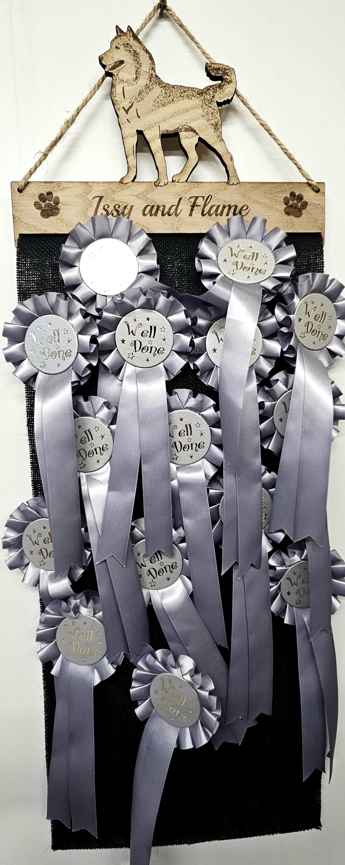 Siberian Husky Rosette Holder – Personalised Dog Show Hanging Awards Display