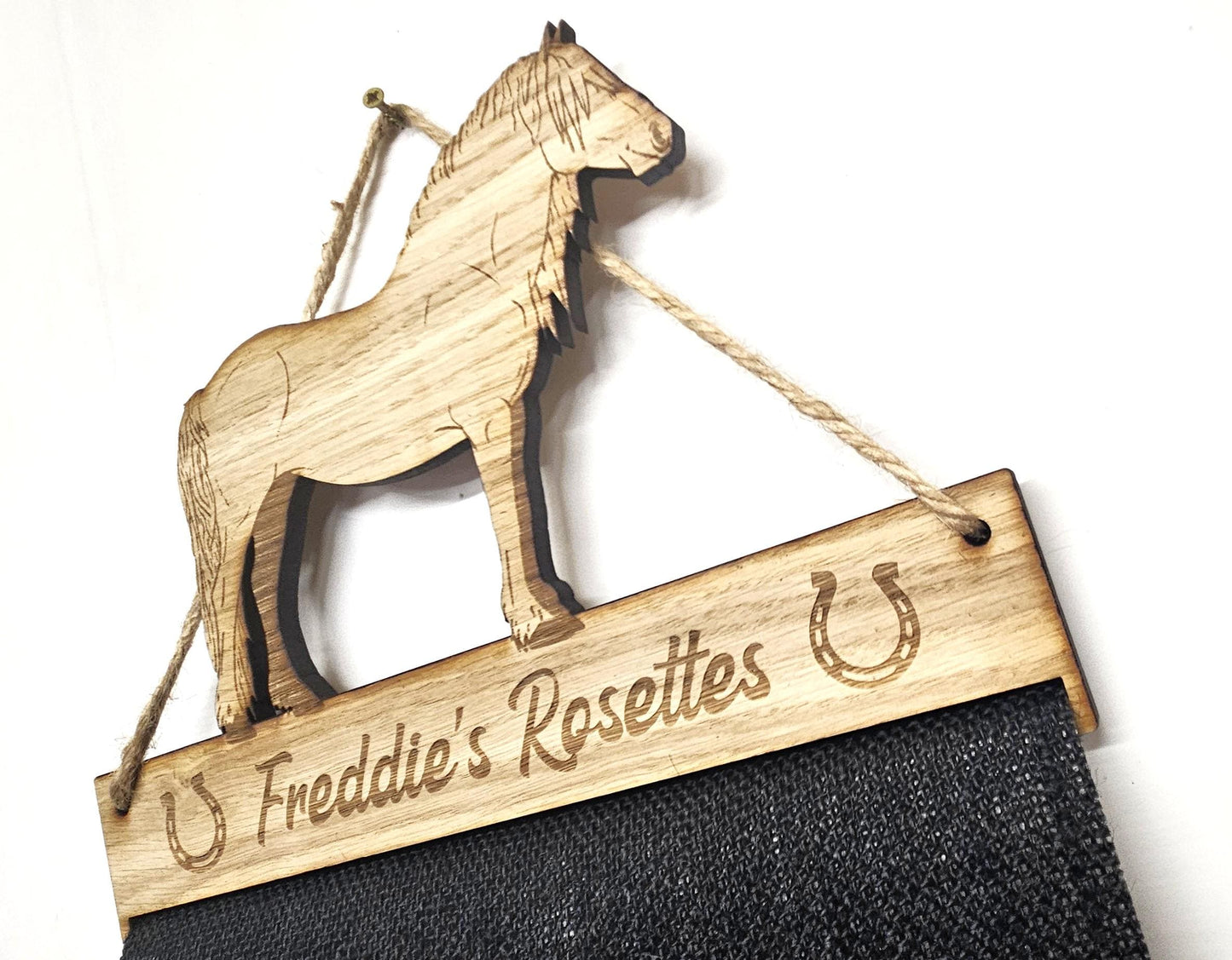 Rosette Holder Fell Pony - Personalised 6mm Oak Veneer MDF Horse Pony Hanging Gift