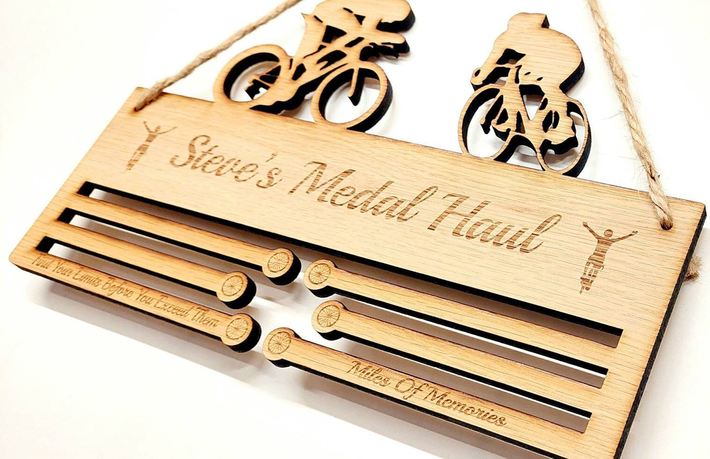 Cycling Medal Holder - 6mm Oak Veneer MDF