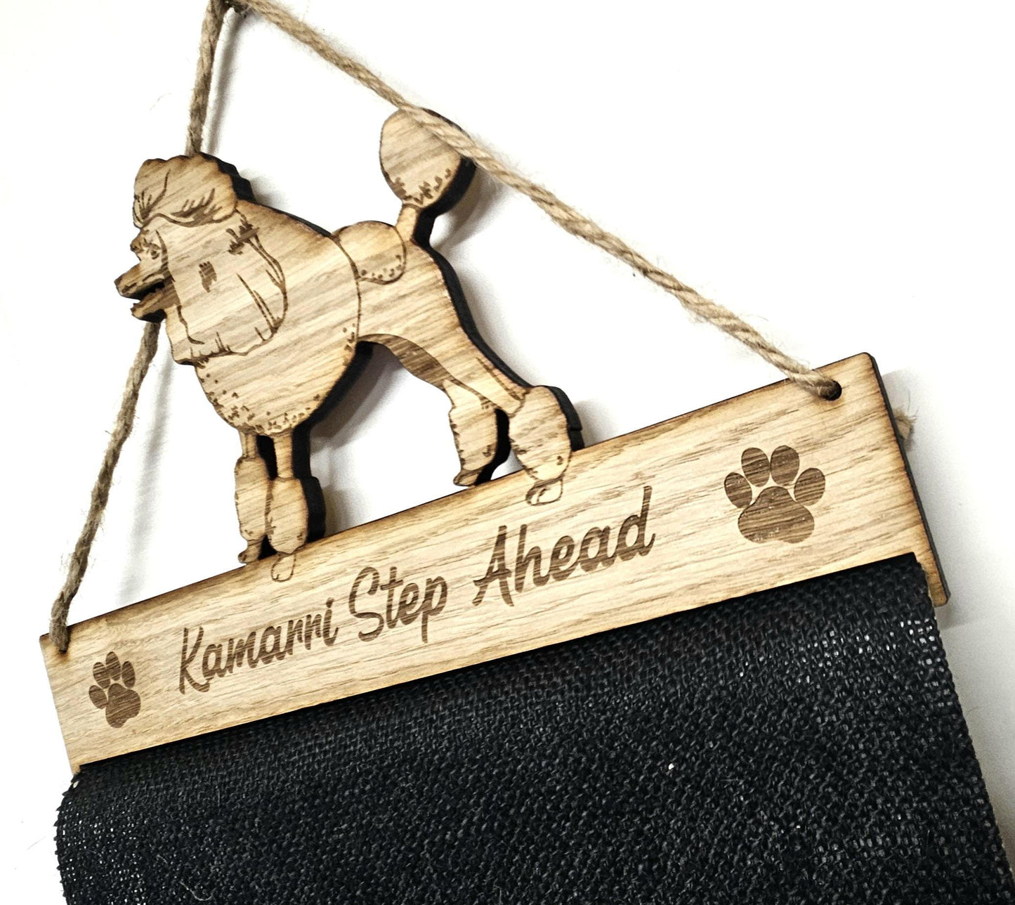 Rosette Holder Standard Poodle: 6mm Oak Veneer Dog Showing Award Hanger